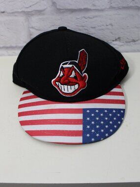 Cleveland Indians American Flag Custom Made Hat New Era 9FFTY Acrylic Wool